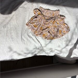 Patrons of Peace Floral Skirt in White and Mustard